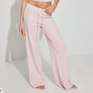 Garage ultra soft baby pink straight leg velour pants